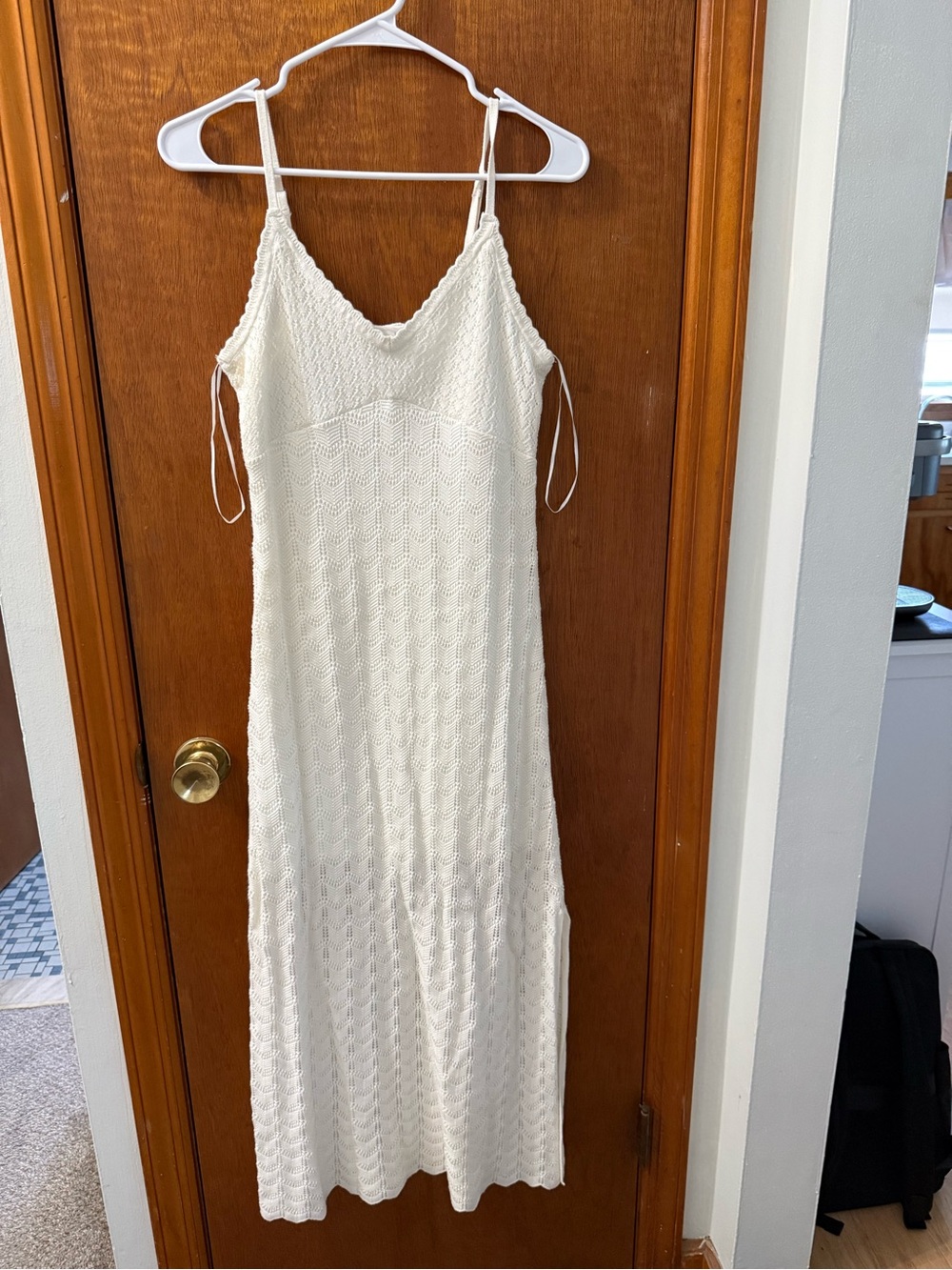 Hollister Cream Crochet Maxi Slip Dress